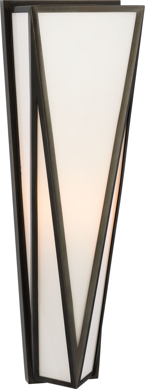 Lorino Medium Sconce | Bronze | White Glass