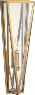 Lorino Medium Sconce | Hand-Rubbed Antique Brass | Clear Glass