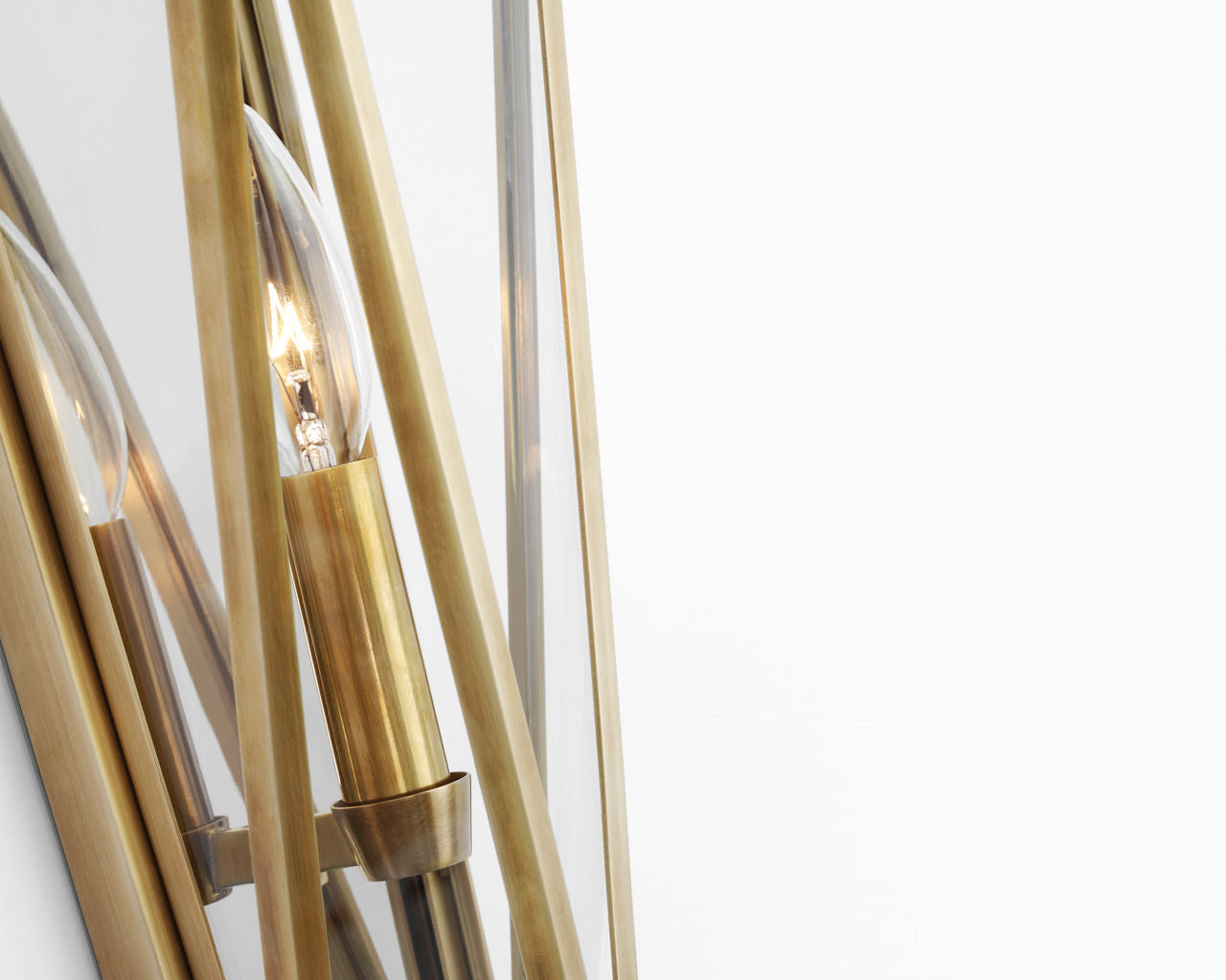 Lorino Medium Sconce | Hand-Rubbed Antique Brass | Clear Glass