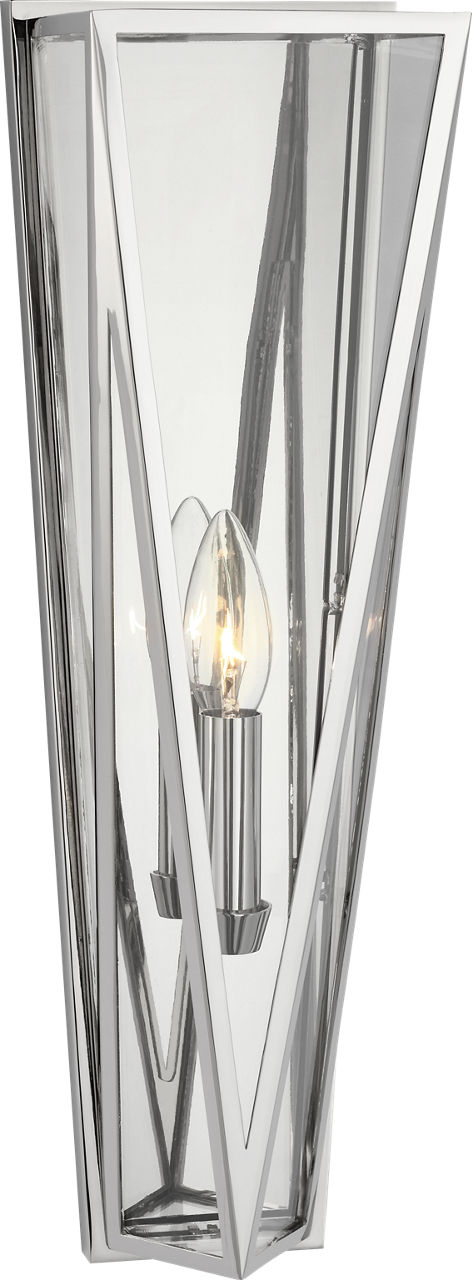 Lorino Medium Sconce | Polished Nickel | Clear Glass