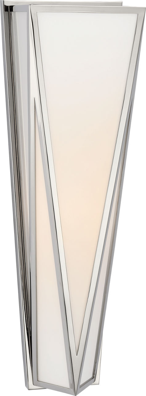 Lorino Medium Sconce | Polished Nickel | White Glass
