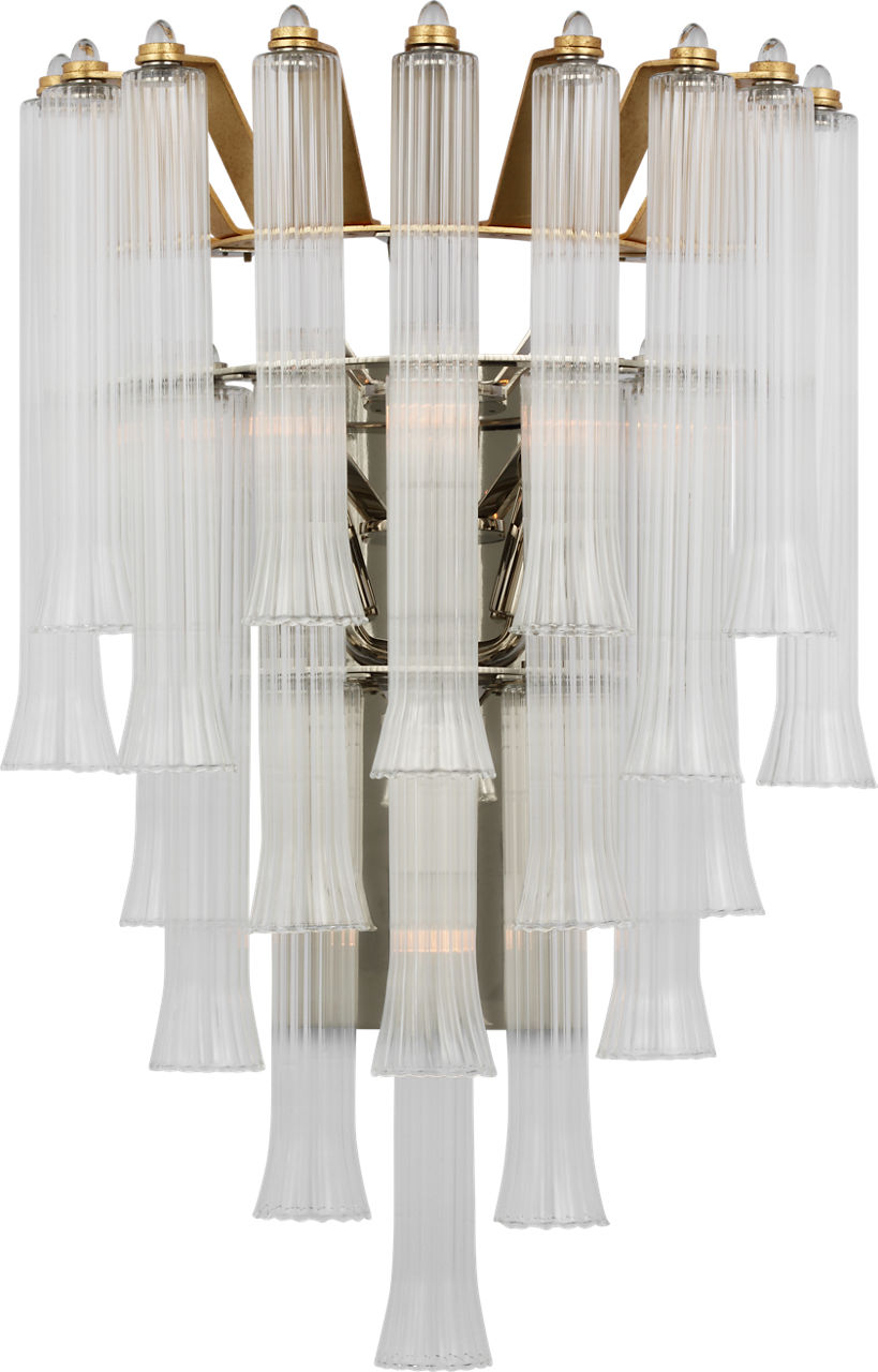 Lorelei Large Waterfall Sconce | Gild | Clear Glass