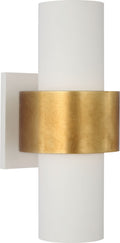 Chalmette Medium Layered Sconce | Plaster White and Gild