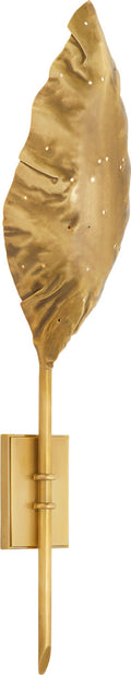 Dumaine Single Pierced Leaf Sconce | Antique-Burnished Brass