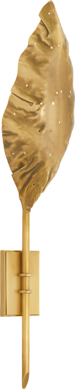 Dumaine Single Pierced Leaf Sconce | Antique-Burnished Brass