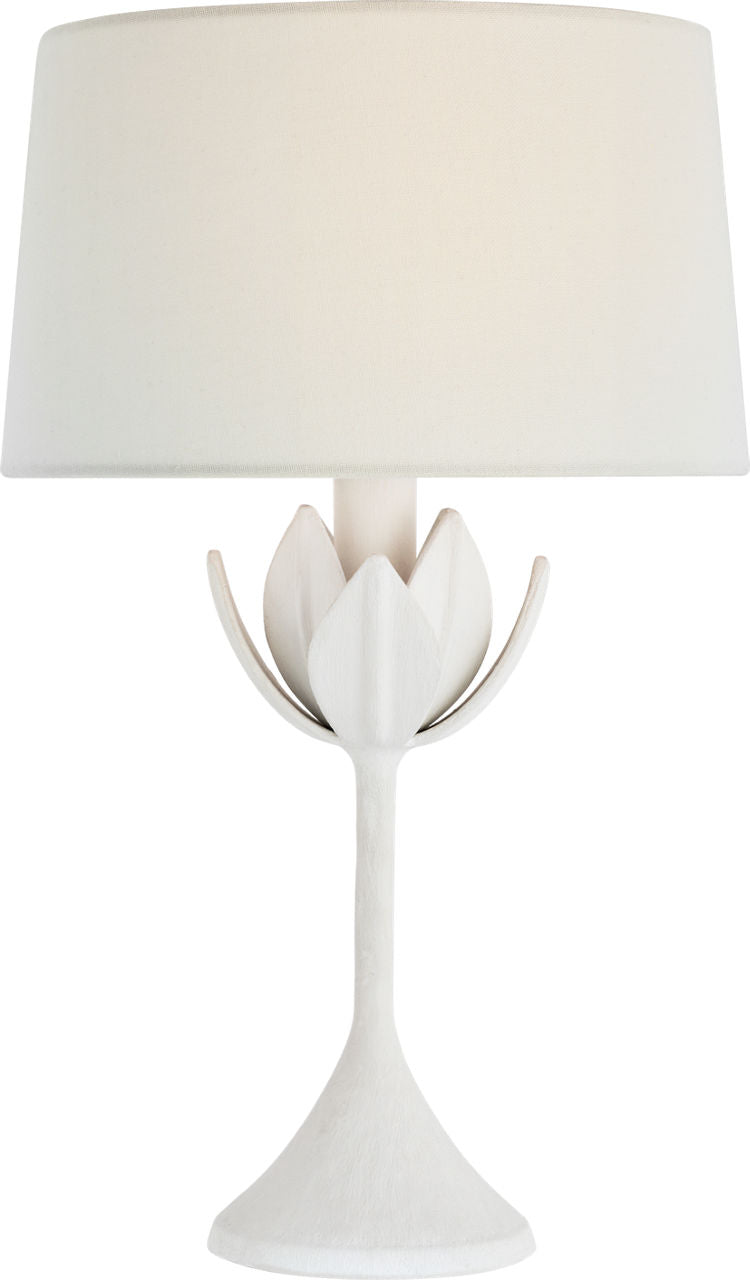 Alberto 17" Cordless Accent Lamp | Plaster White | Linen Shade