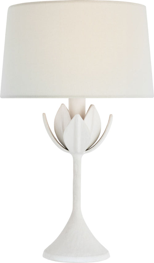 Alberto 17" Cordless Accent Lamp | Plaster White | Linen Shade