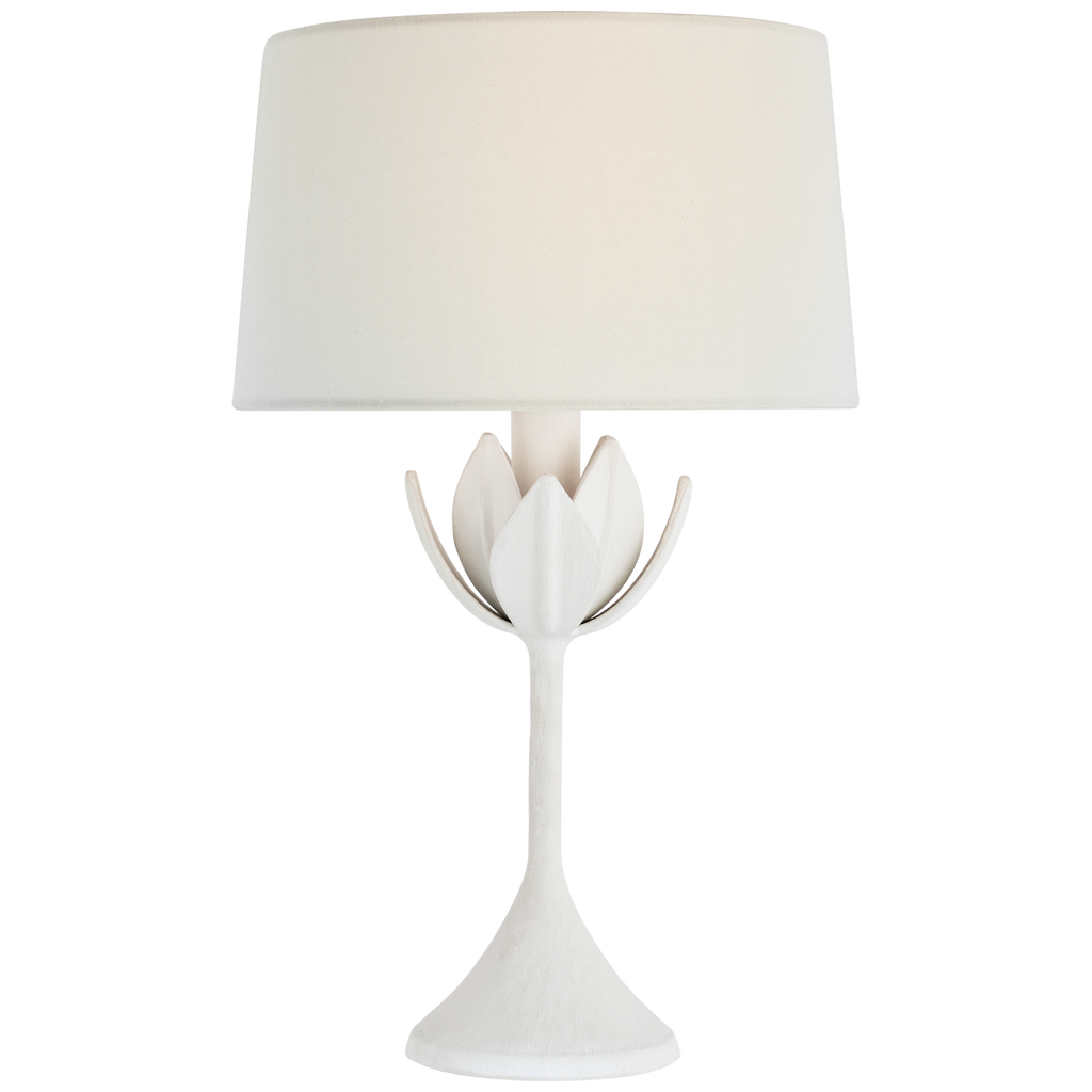Alberto 17" Cordless Accent Lamp | Plaster White | Linen Shade