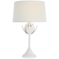 Alberto 17" Cordless Accent Lamp | Plaster White | Linen Shade