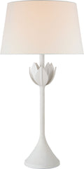 Alberto Large Table Lamp | Plaster White | Linen Shade