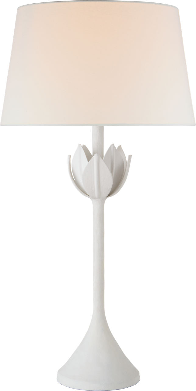 Alberto Large Table Lamp | Plaster White | Linen Shade
