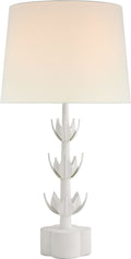 Alberto Large Triple Table Lamp | Plaster White | Linen Shade