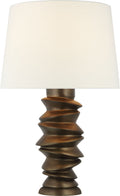 Karissa Medium Table Lamp | Antique Bronze Leaf | Linen Shade