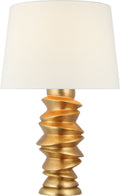 Karissa Medium Table Lamp | Antique Gold Leaf | Linen Shade