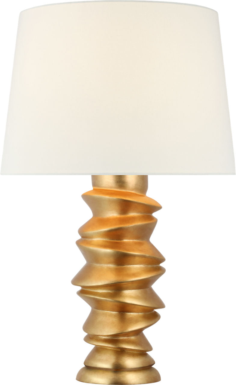 Karissa Medium Table Lamp | Antique Gold Leaf | Linen Shade