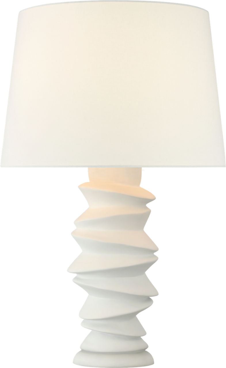 Karissa Medium Table Lamp | Plaster White | Linen Shade