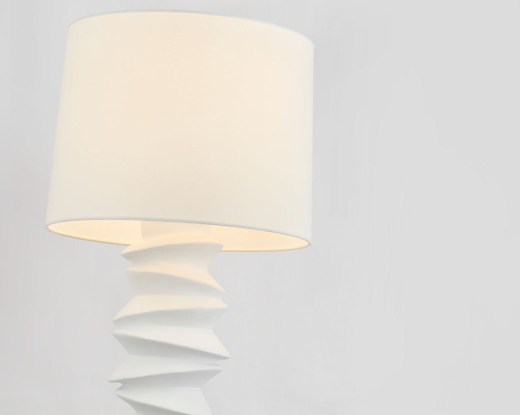 Karissa Medium Table Lamp | Plaster White | Linen Shade