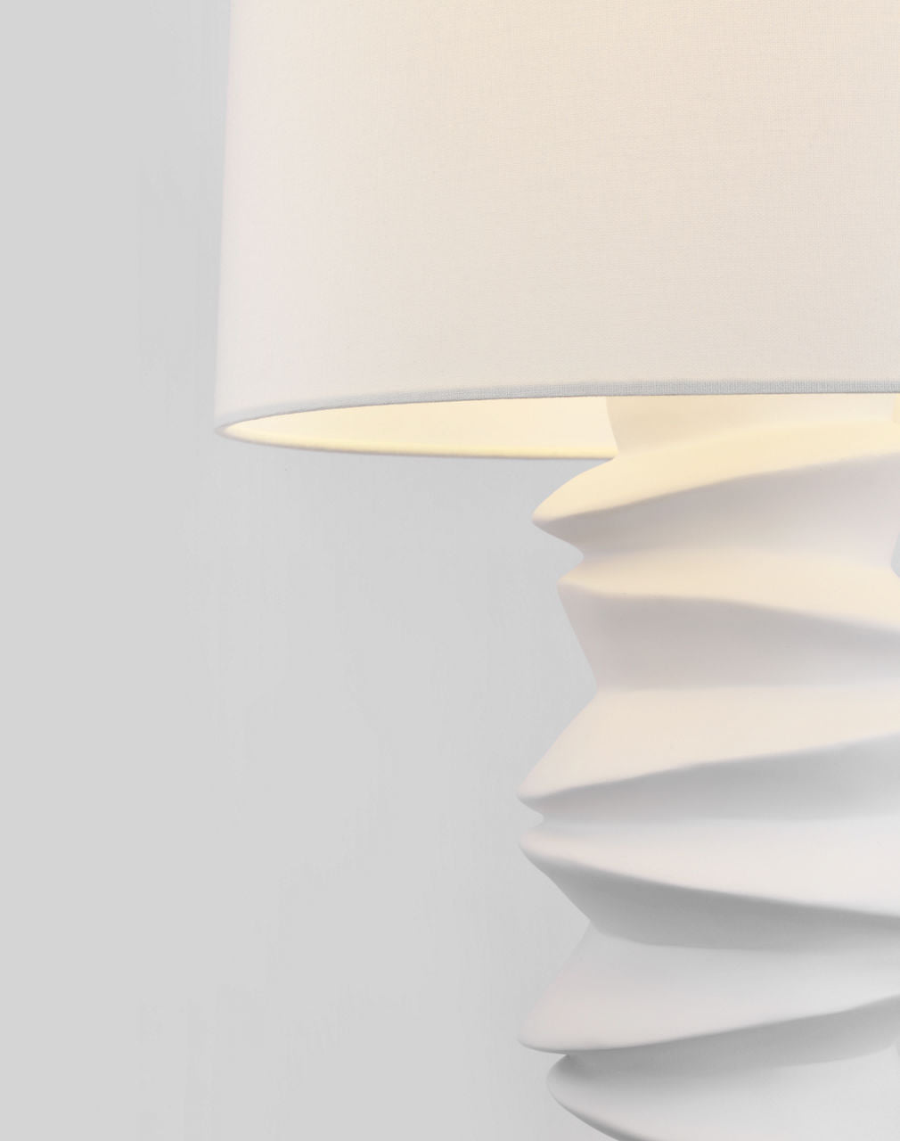 Karissa Medium Table Lamp | Plaster White | Linen Shade