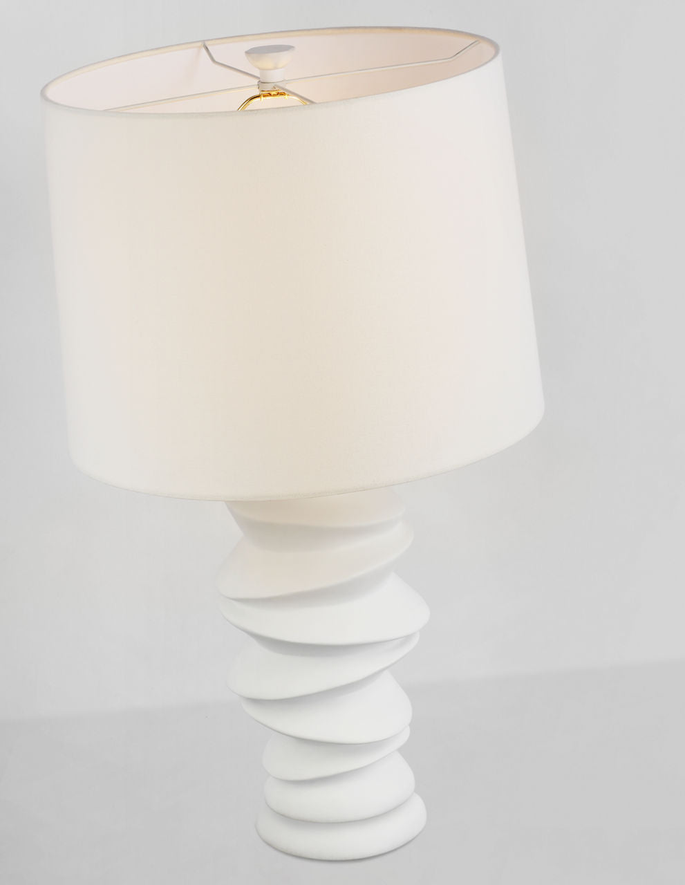 Karissa Medium Table Lamp | Plaster White | Linen Shade