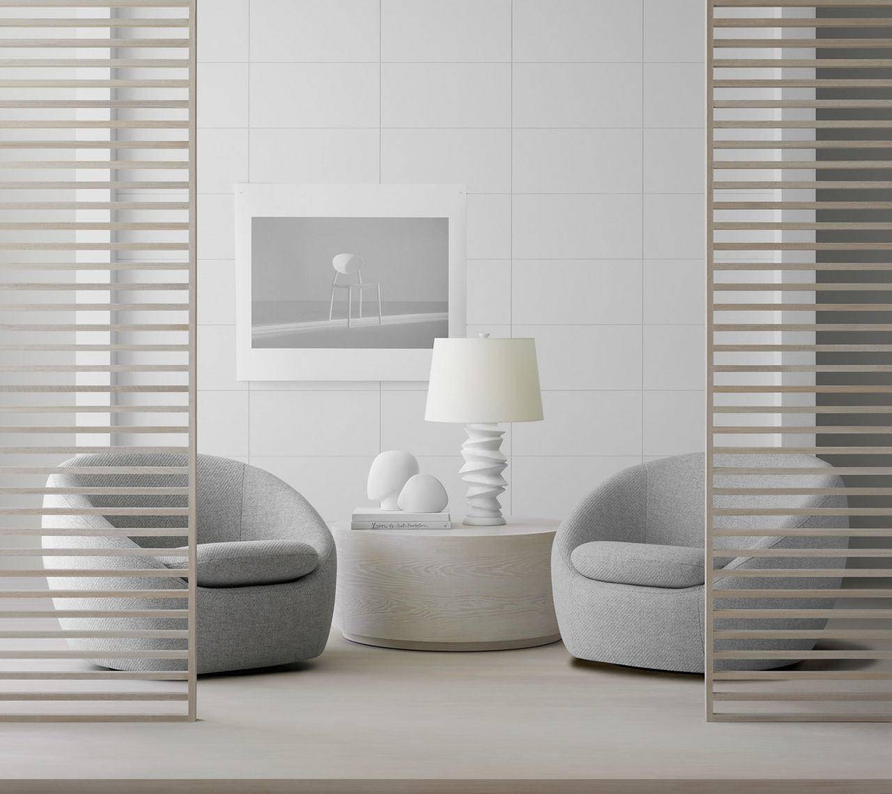 Karissa Medium Table Lamp | Plaster White | Linen Shade