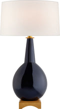 Antoine Large Table Lamp | Mixed Blue Brown | Linen Shade
