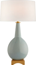 Antoine Large Table Lamp | Pale Blue | Linen Shade