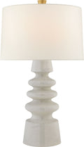 Andreas Medium Table Lamp | White Crackle | Linen Shade