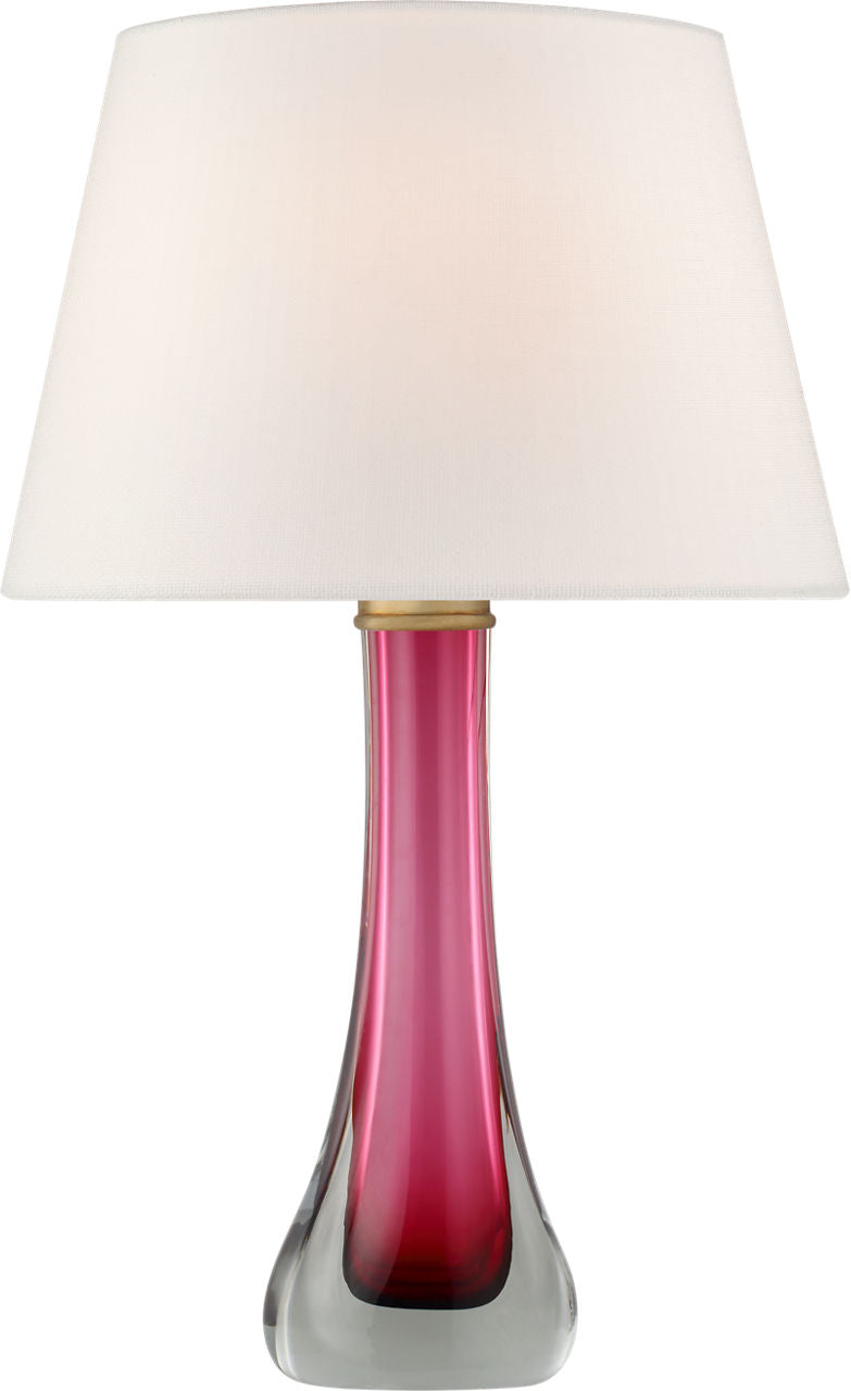 Christa Large Table Lamp | Cerise | Linen Shade