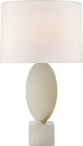 Versa Large Table Lamp | Alabaster | Linen Shade