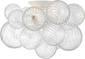 Talia 20" Flush Mount | Plaster White and Clear Swirled Glass