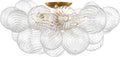 Talia 25" Flush Mount | Gild and Clear Swirled Glass
