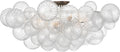 Talia 38" Flush Mount | Burnished Silver Leaf and Clear Swirled Glass