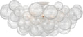 Talia 38" Flush Mount | Plaster White and Clear Swirled Glass