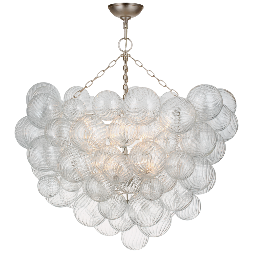 Talia 38" Semi-Flush Mount | Burnished Silver Leaf | Clear Glass