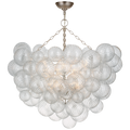 Talia 38" Semi-Flush Mount | Burnished Silver Leaf | Clear Glass