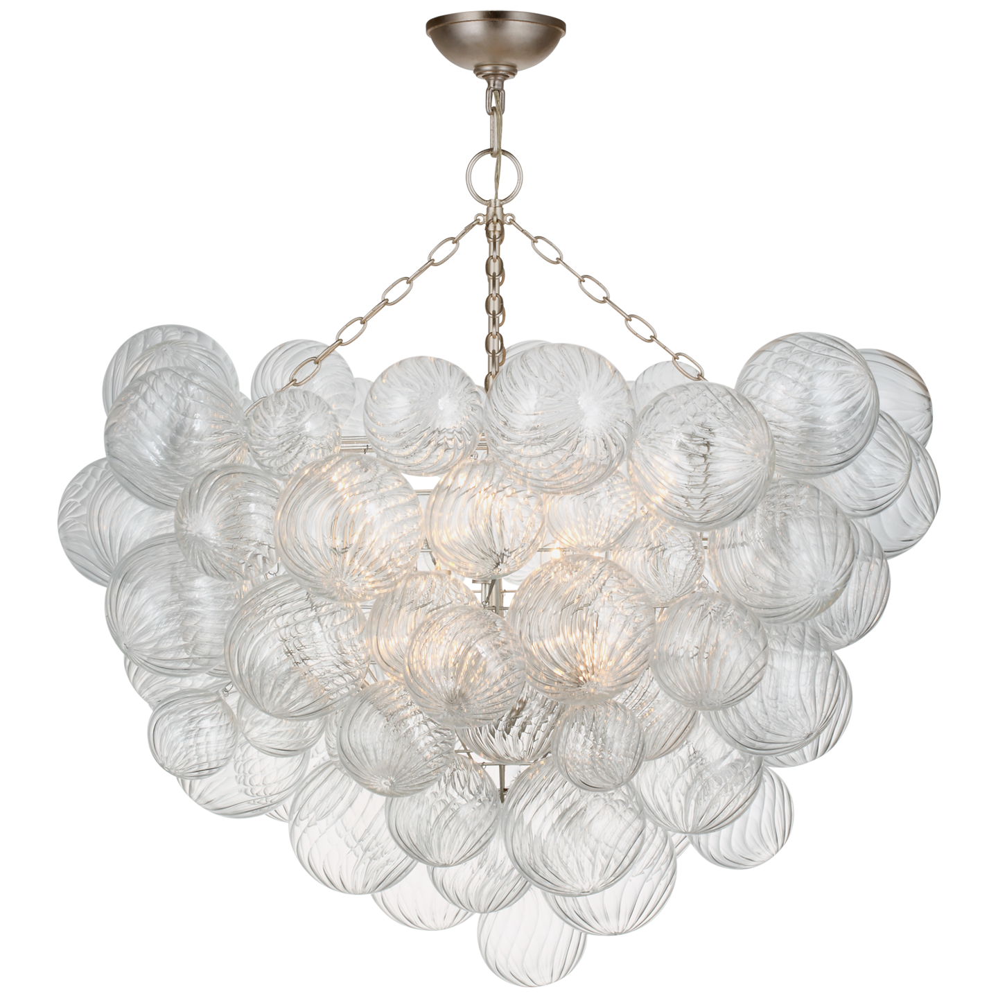 Talia 38" Semi-Flush Mount | Burnished Silver Leaf | Clear Glass