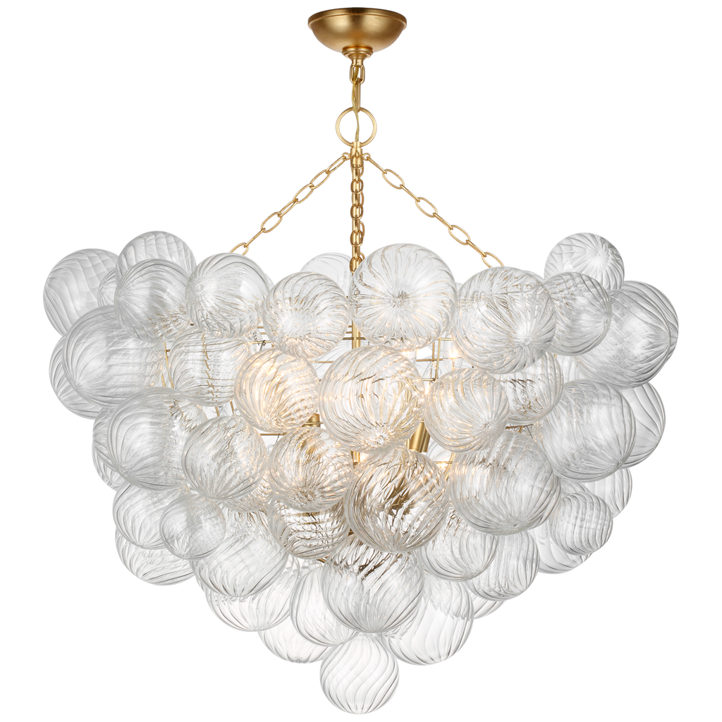 Talia 38" Semi-Flush Mount | Gild | Clear Glass