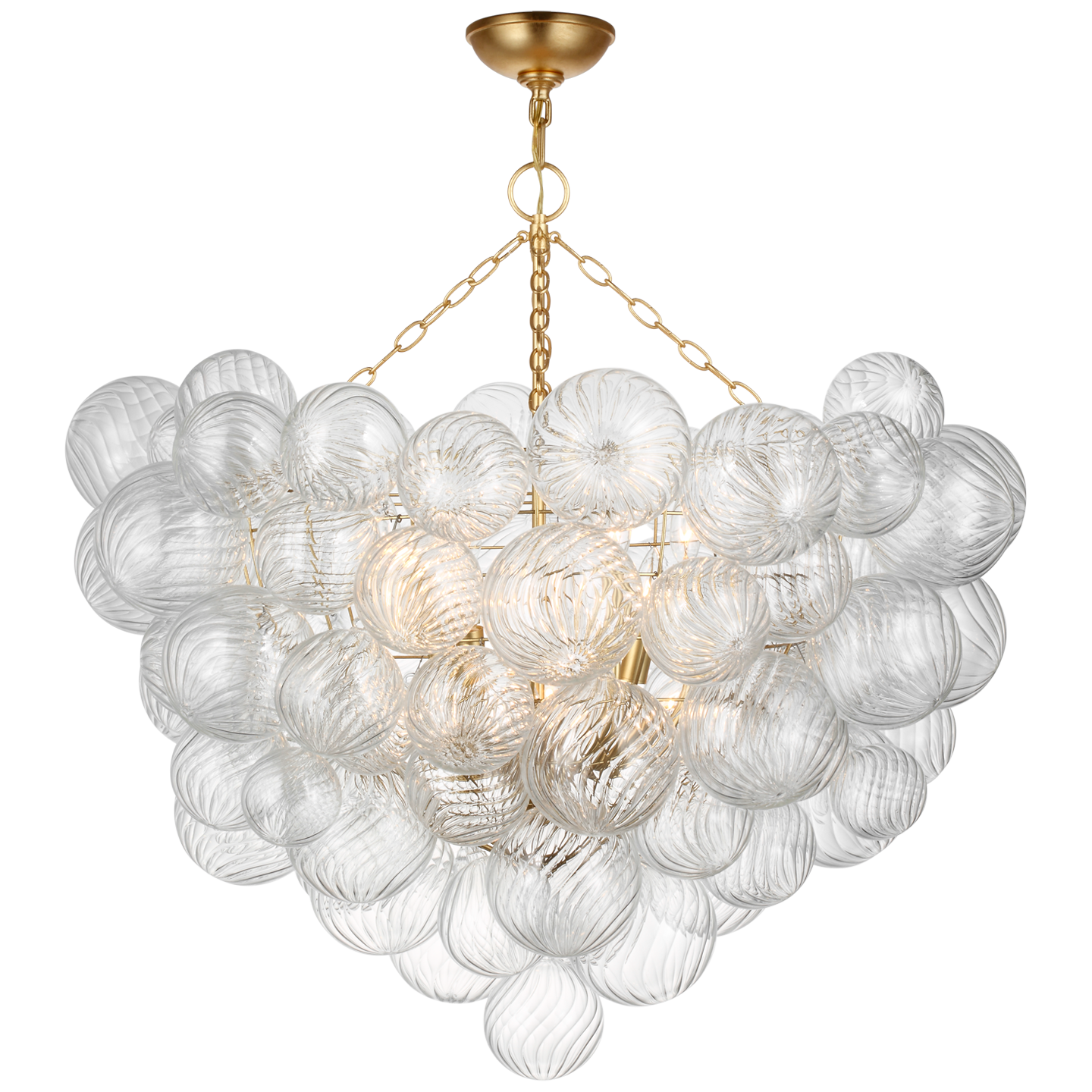 Talia 38" Semi-Flush Mount | Gild | Clear Glass