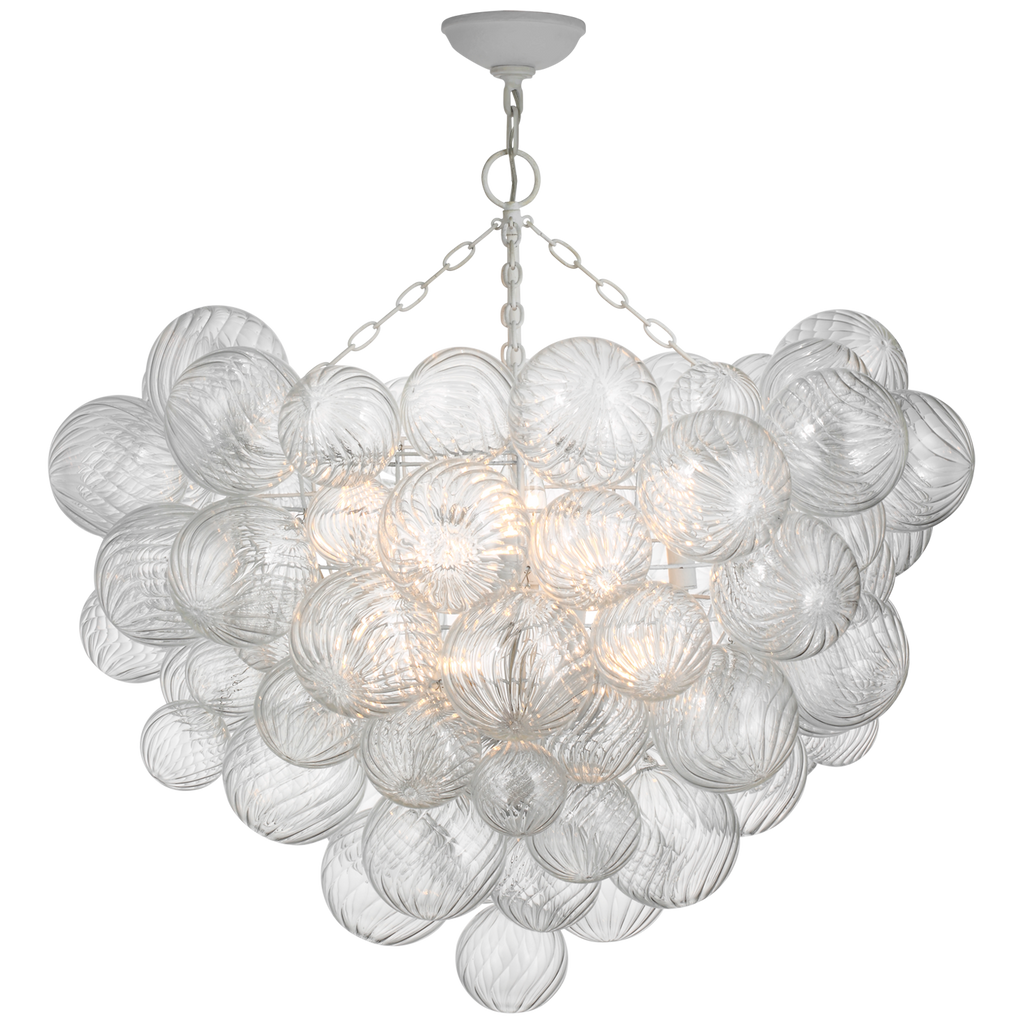Talia 38" Semi-Flush Mount | Plaster White | Clear Glass