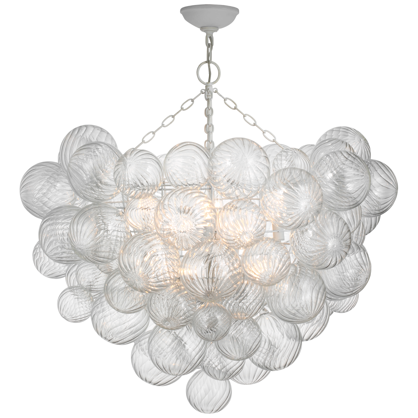 Talia 38" Semi-Flush Mount | Plaster White | Clear Glass