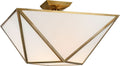 Lorino Large Semi-Flush Mount | Hand-Rubbed Antique Brass | White Glass