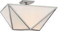 Lorino Large Semi-Flush Mount | Polished Nickel | White Glass
