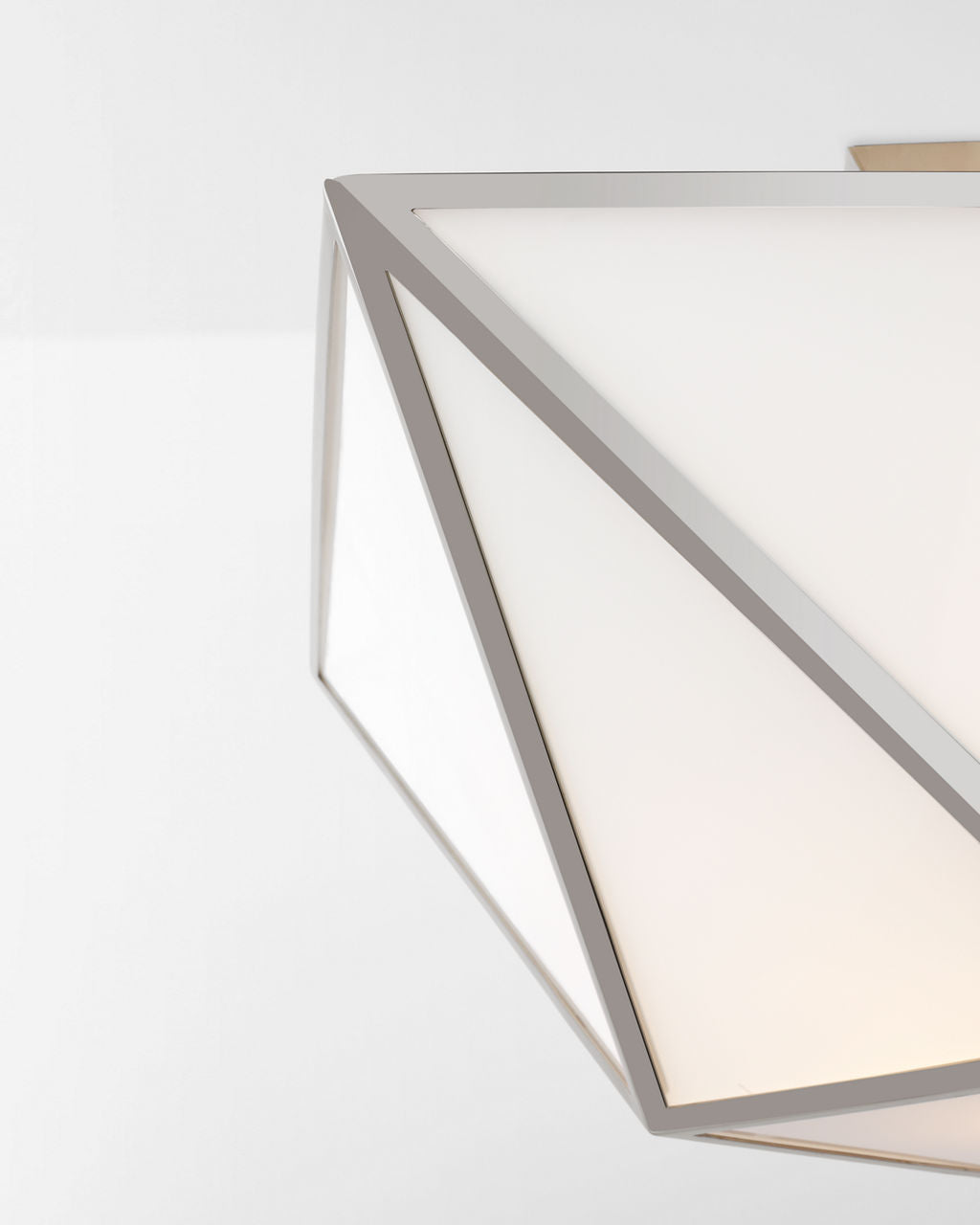 Lorino Large Semi-Flush Mount | Polished Nickel | White Glass