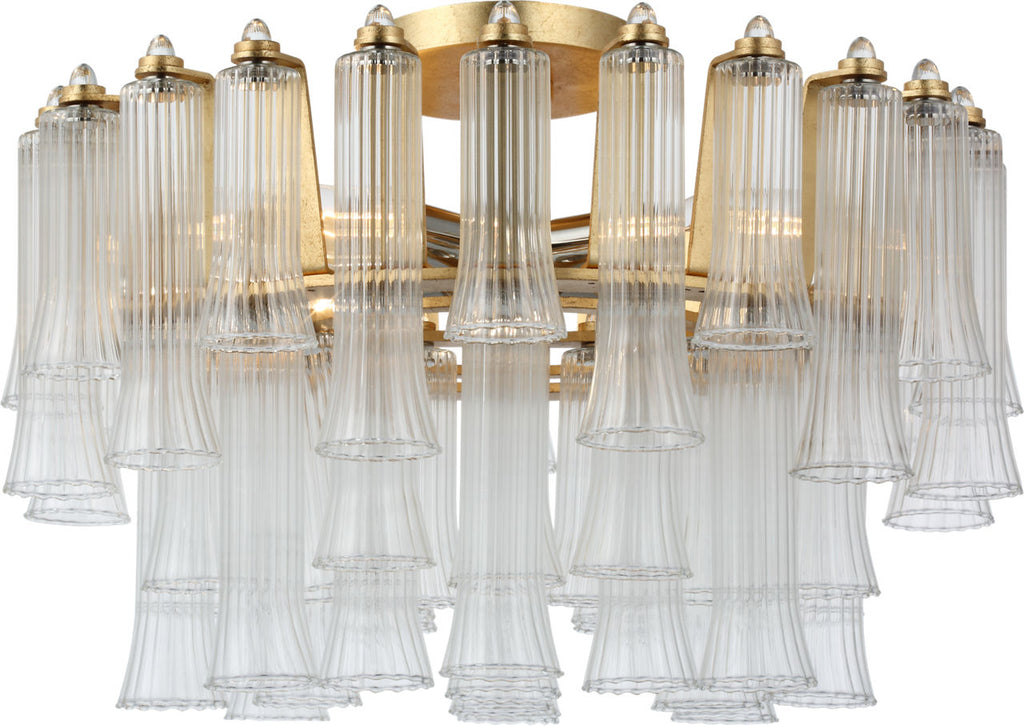 Lorelei 18" Semi-Flush Mount | Gild | Clear Glass
