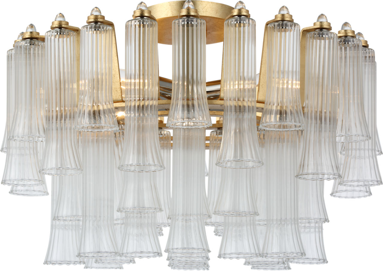 Lorelei 18" Semi-Flush Mount | Gild | Clear Glass