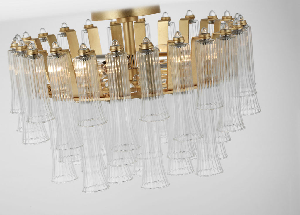 Lorelei 18" Semi-Flush Mount | Gild | Clear Glass