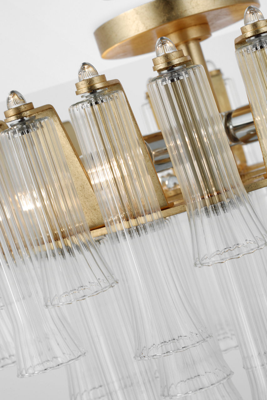 Lorelei 18" Semi-Flush Mount | Gild | Clear Glass