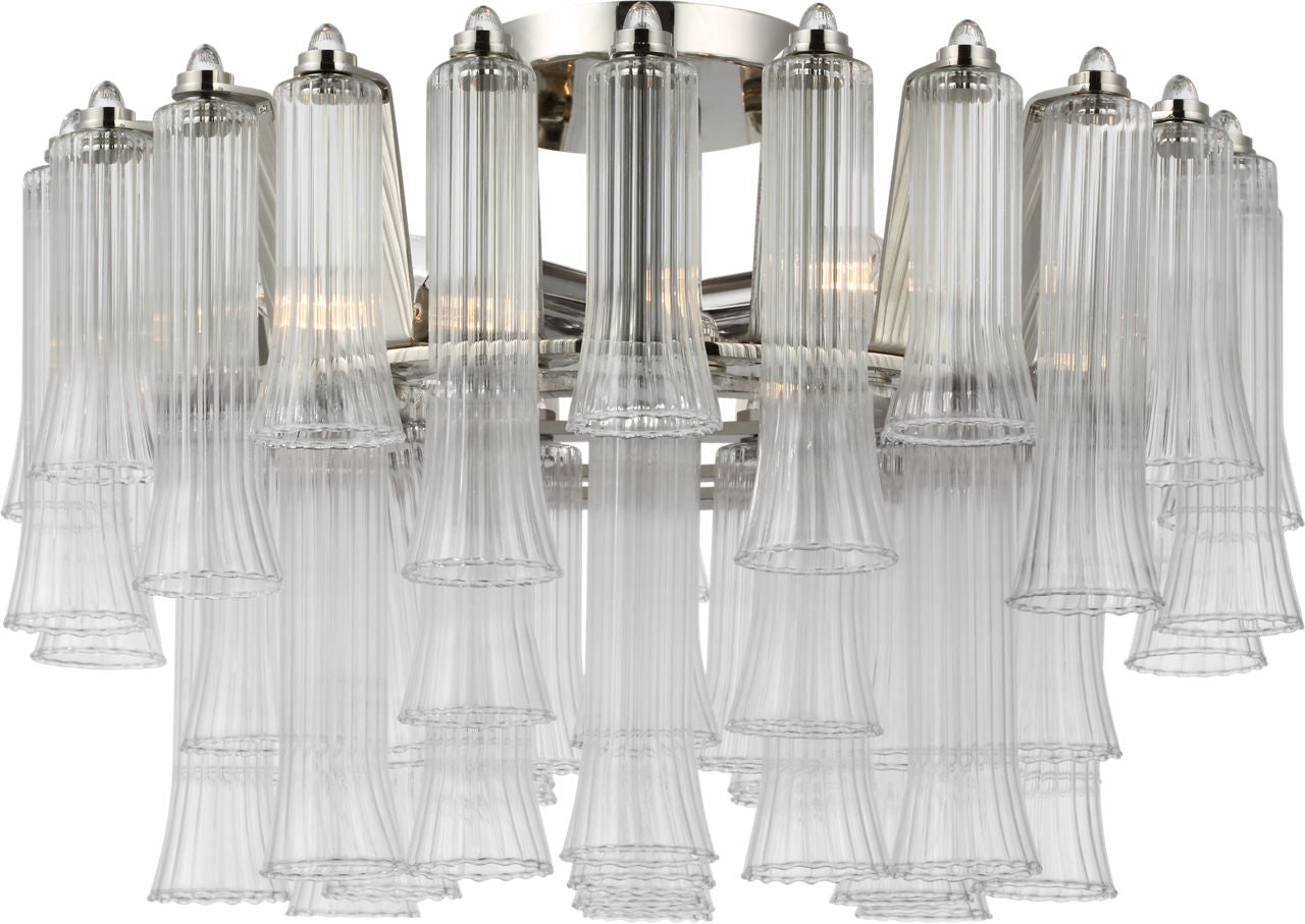 Lorelei 18" Semi-Flush Mount | Polished Nickel | Clear Glass