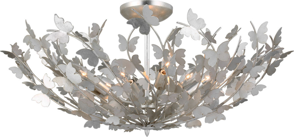 Farfalle Large Semi-Flush Mount | Burnished Silver Leaf