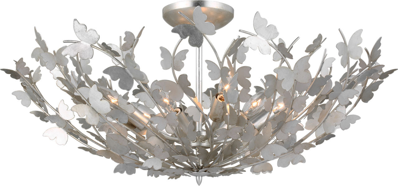 Farfalle Large Semi-Flush Mount | Burnished Silver Leaf
